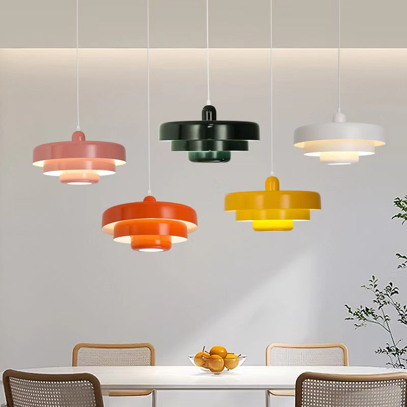 Mid-Century Pendant Light – Retro Stacked Shades