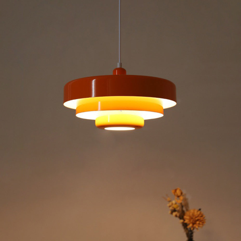 Mid-Century Pendant Light – Retro Stacked Shades