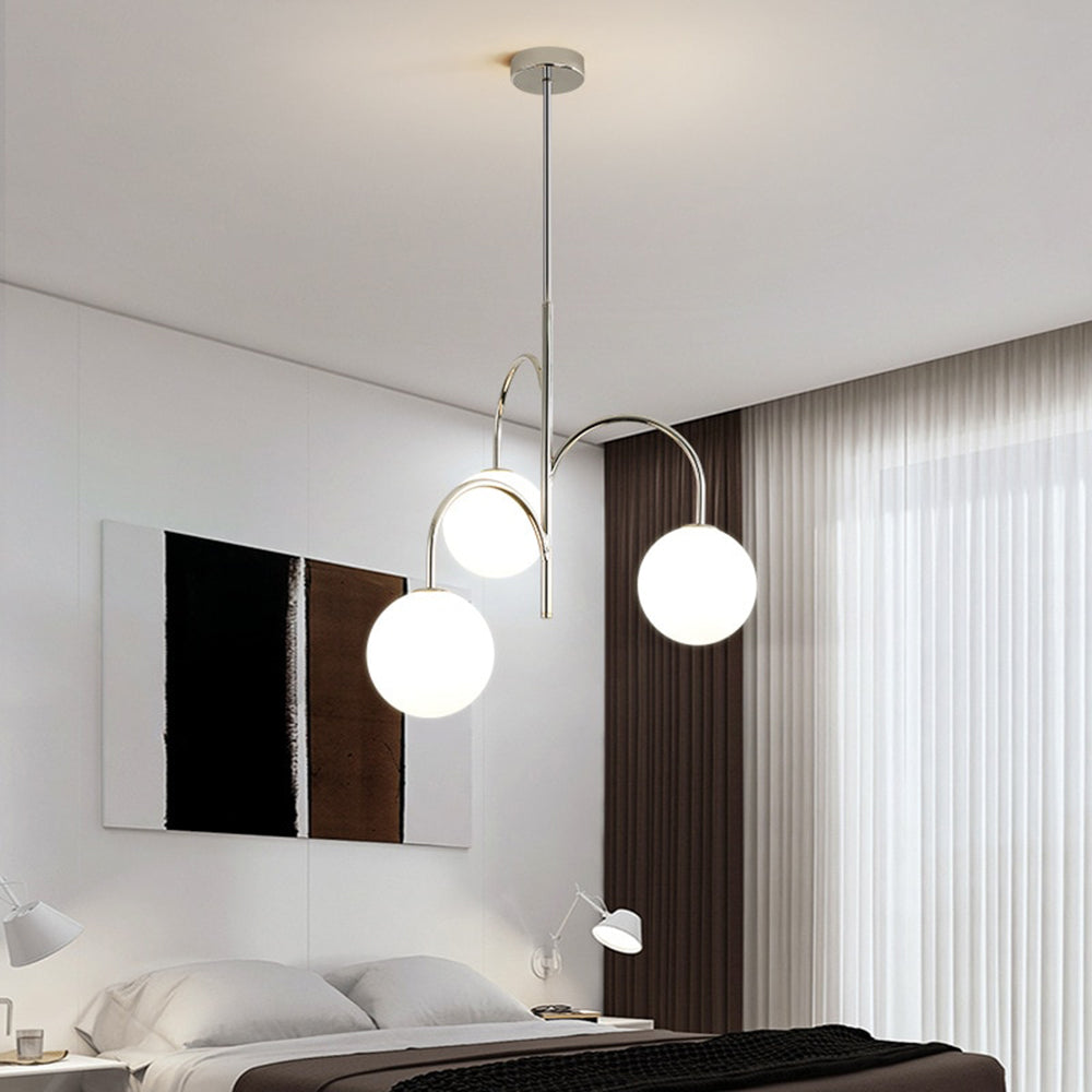 Mid-Century Pendant Light with Chrome Accent