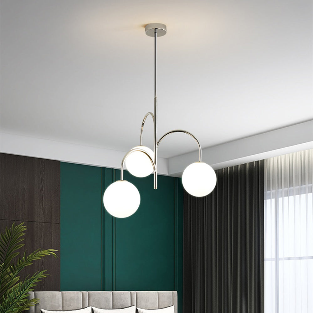 Mid-Century Pendant Light with Chrome Accent