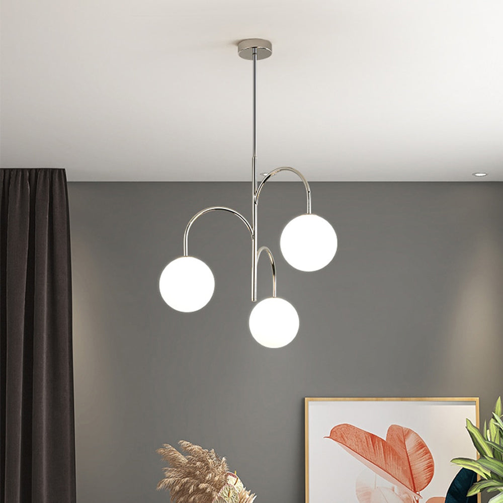Mid-Century Pendant Light with Chrome Accent