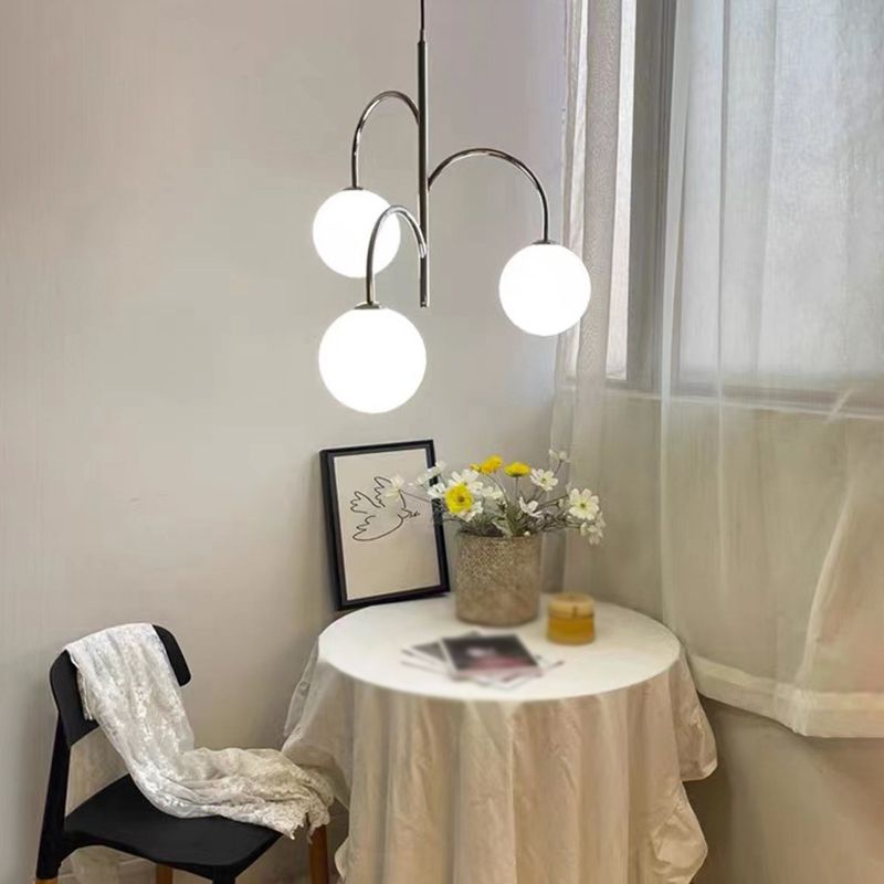 Mid-Century Pendant Light with Chrome Accent