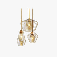 Mid-Century Pendant Light with Glass Shades