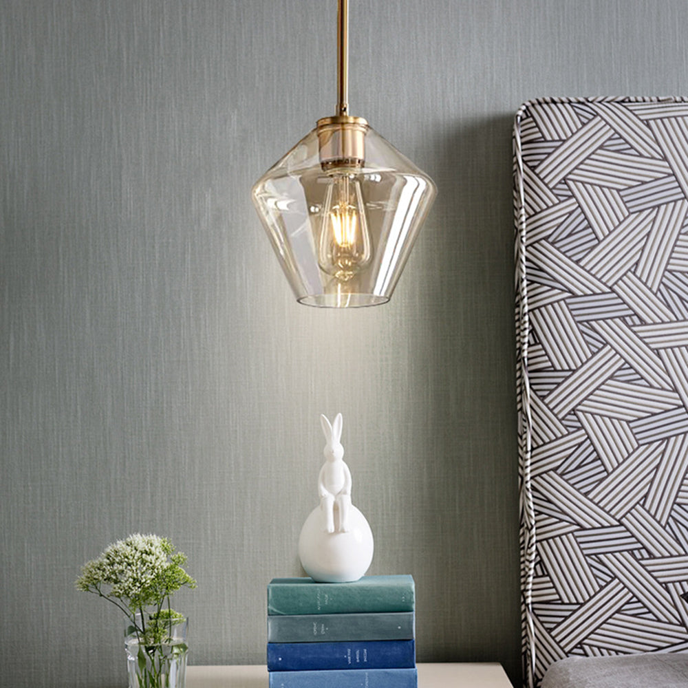Mid-Century Pendant Light with Glass Shades