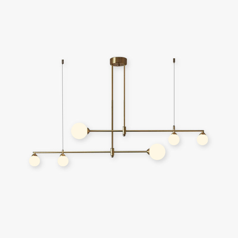 Mid-Century Pendant Light with Gold Finish