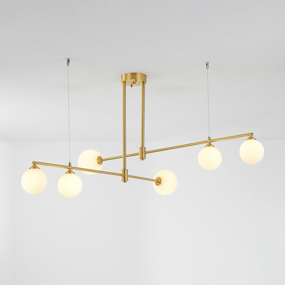 Mid-Century Pendant Light with Gold Finish
