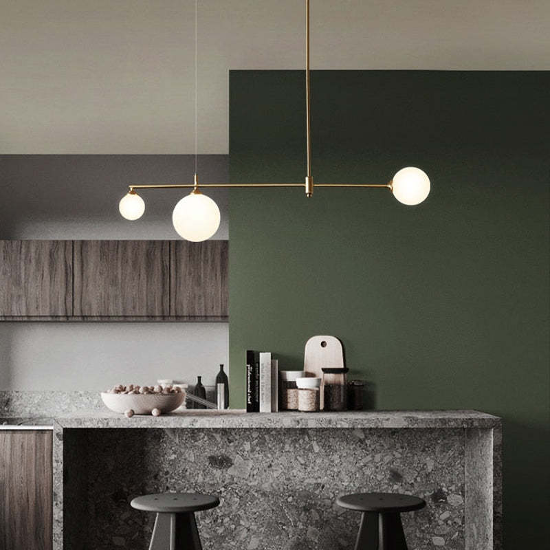 Mid-Century Pendant Light with Gold Finish