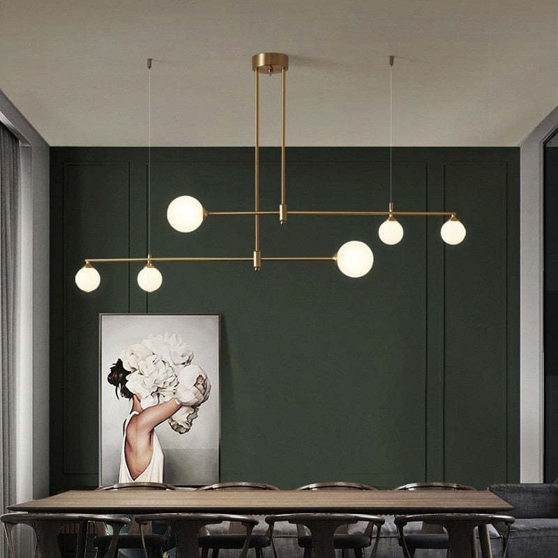 Mid-Century Pendant Light with Gold Finish