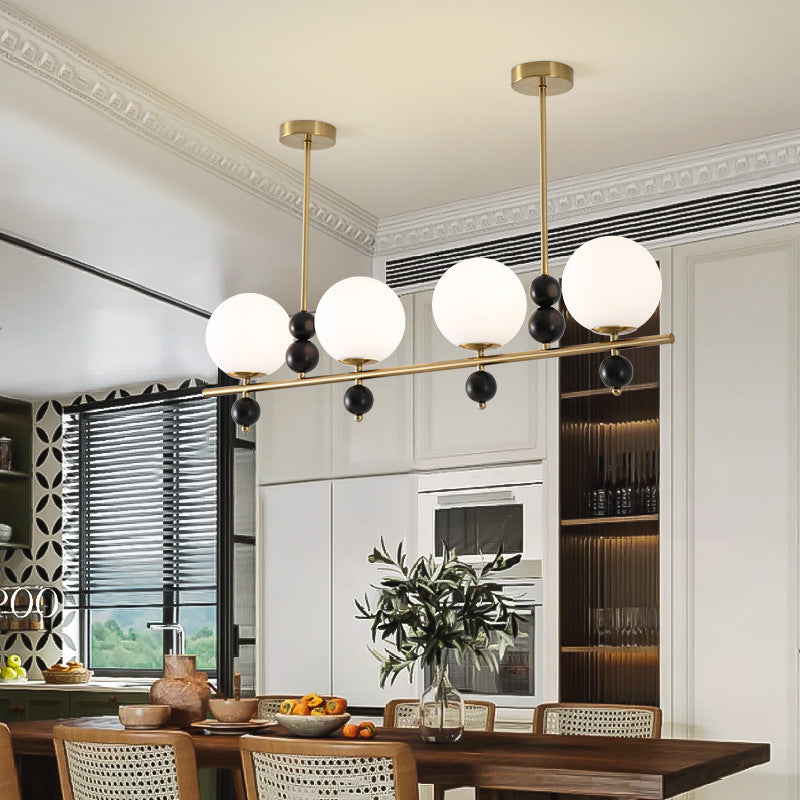 Mid-Century Pendant Light with Spherical Shades