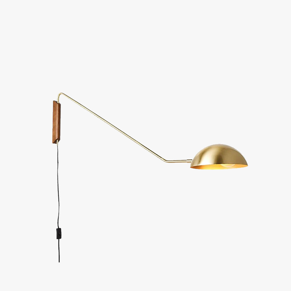 Mid-Century Swing Arm Wall Lamp in Black