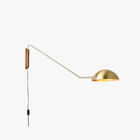 Mid-Century Swing Arm Wall Lamp in Black