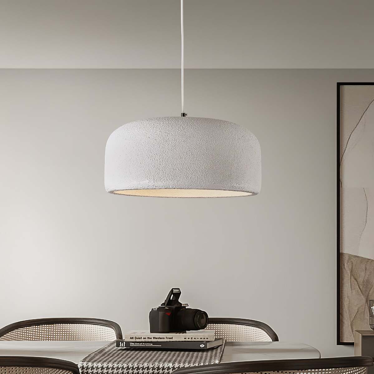Wabi-Sabi Cylindrical Open-Bottom Pendant Light