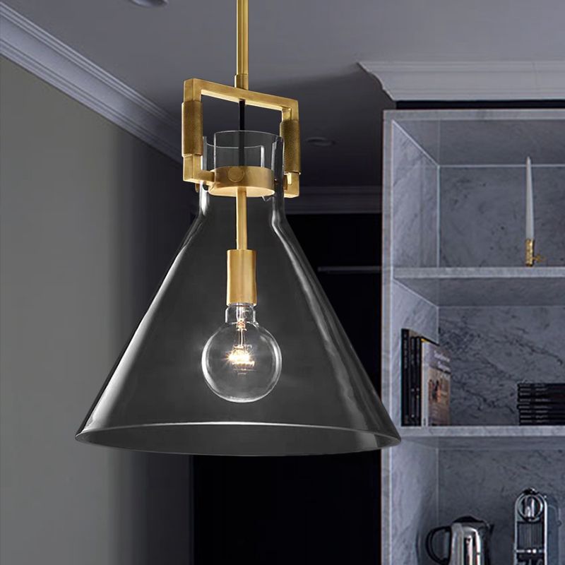 Minimalist Brass Pendant Light with Spherical Shade