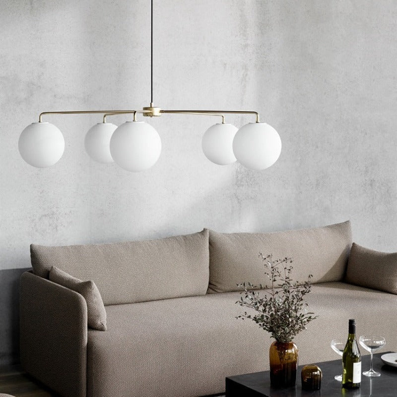Mid-Century Modern Chandelier, Sleek Metal Finish