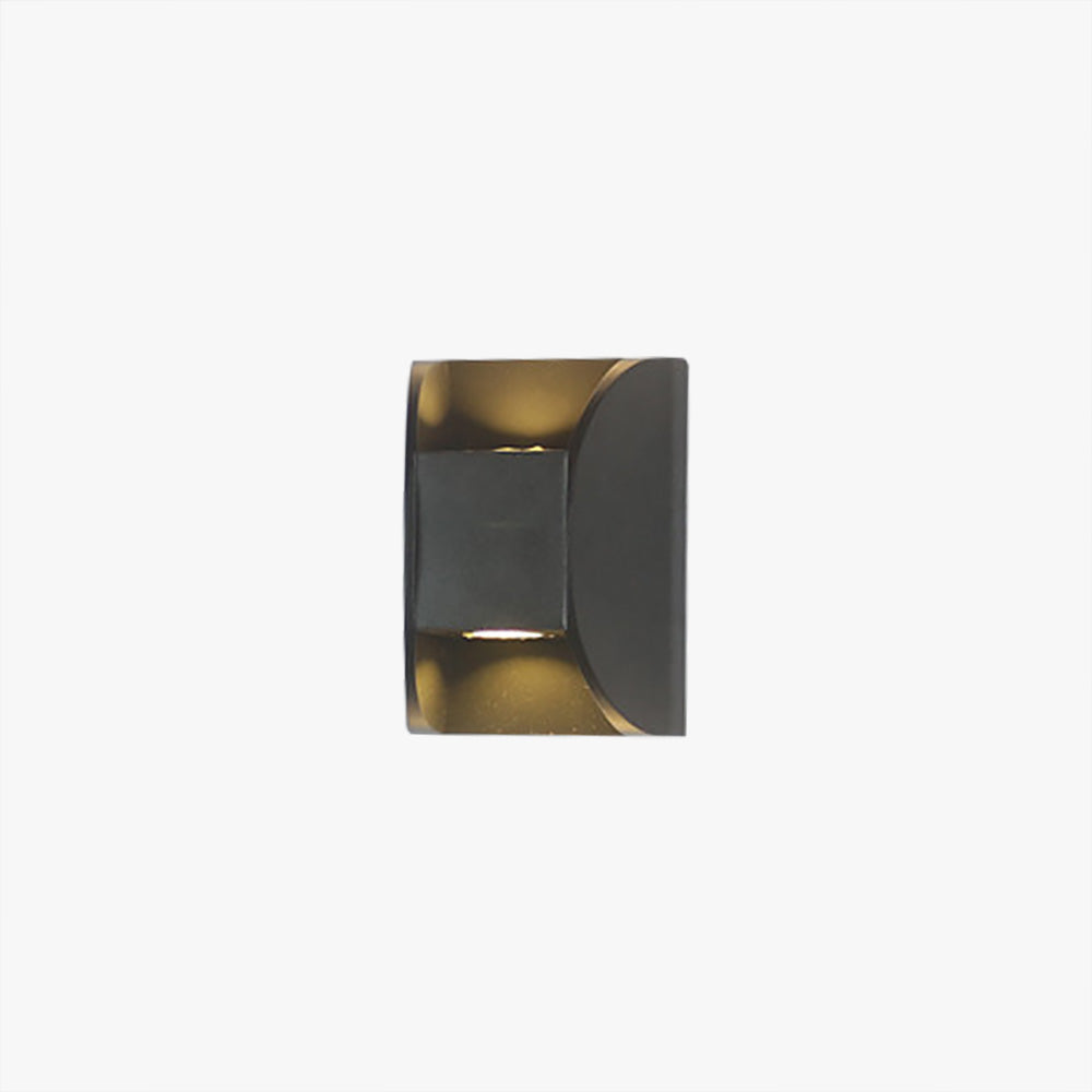 Minimalist up down LED outdoor wall lamp with black metal body and waterproof design. Perfect for patios, porches, and fences, providing decorative and functional lighting for modern homes.