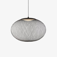 Minimalist Lattice-Designed Oval LED Pendant Light
