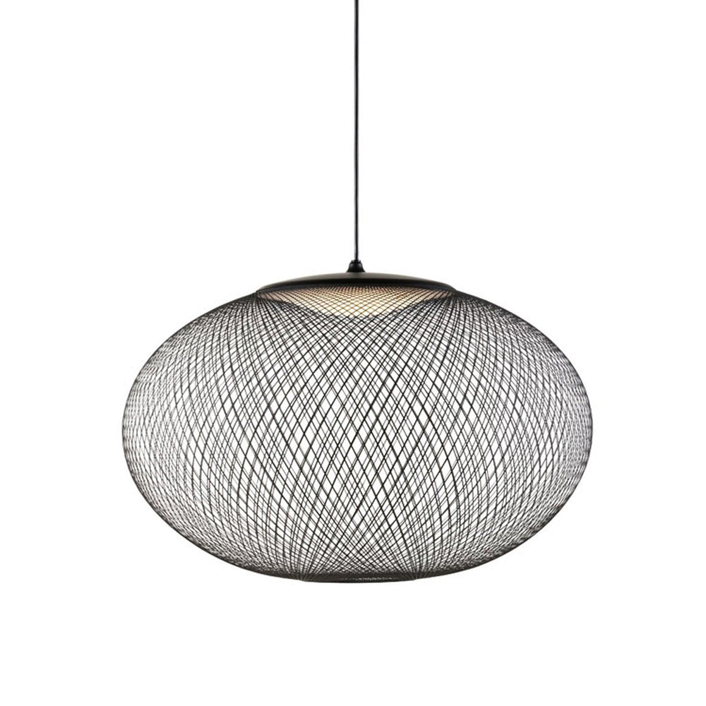 Minimalist Lattice-Designed Oval LED Pendant Light