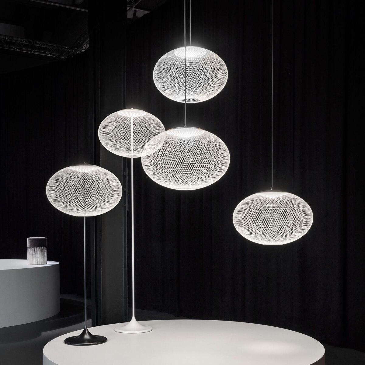 Minimalist Lattice-Designed Oval LED Pendant Light