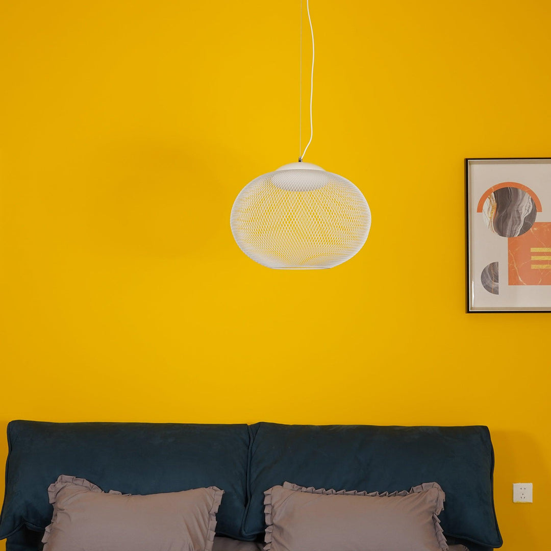 Minimalist Lattice-Designed Oval LED Pendant Light