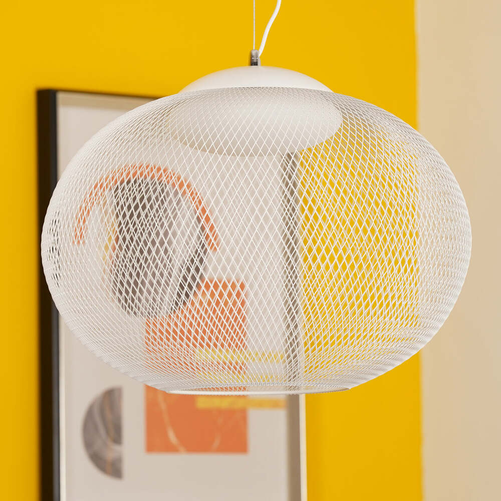 Minimalist Lattice-Designed Oval LED Pendant Light