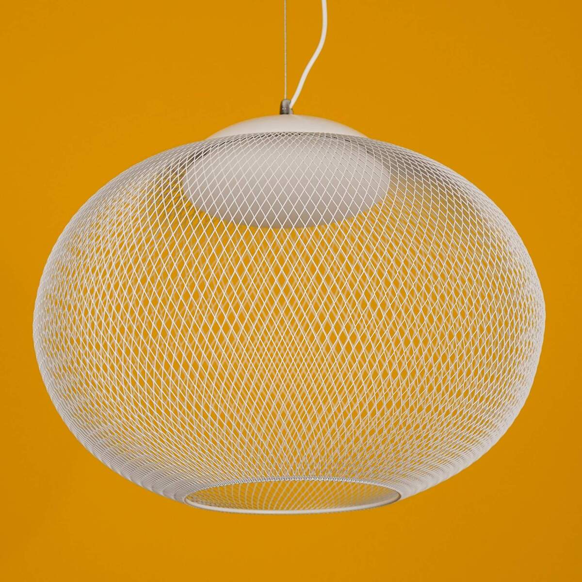 Minimalist Lattice-Designed Oval LED Pendant Light