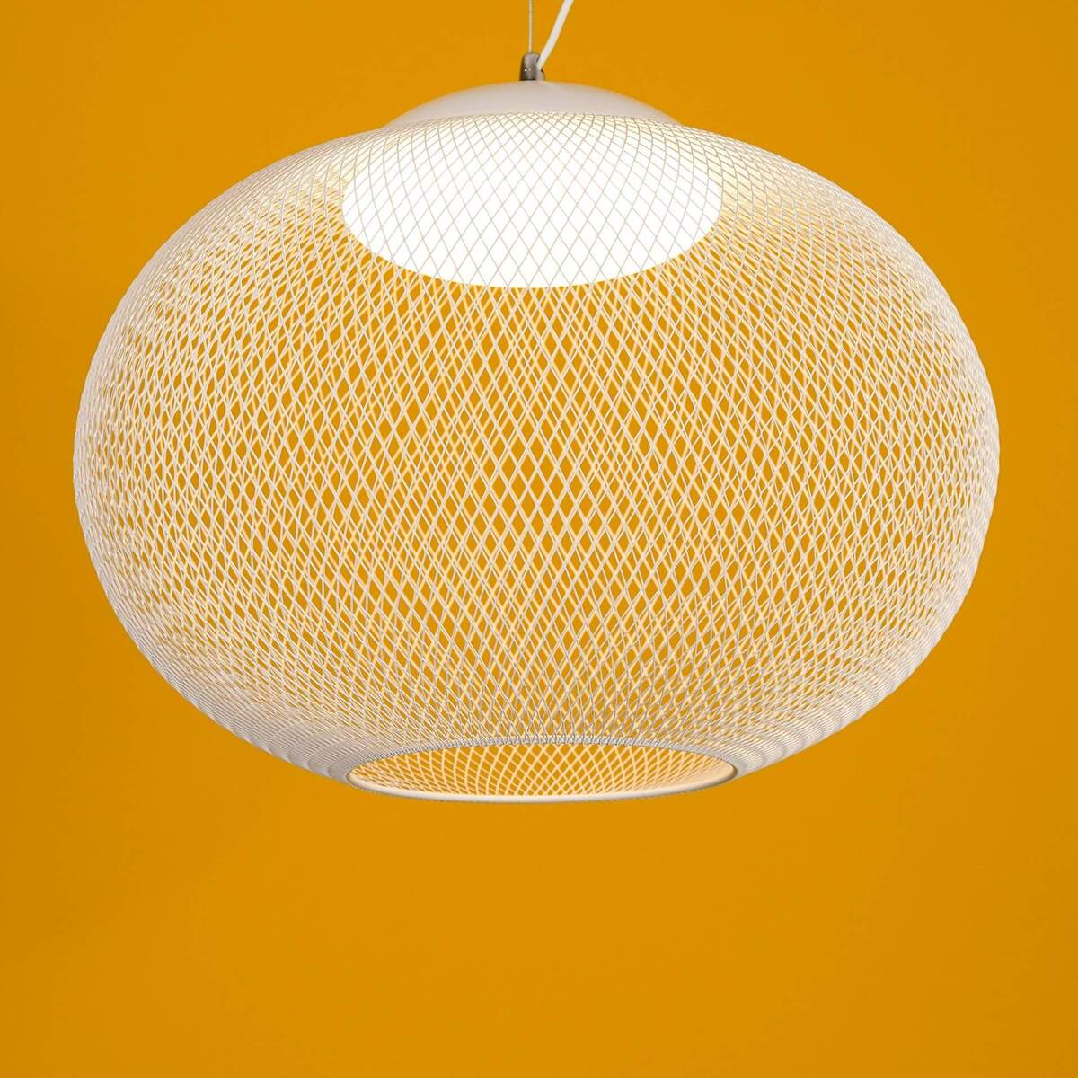 Minimalist Lattice-Designed Oval LED Pendant Light
