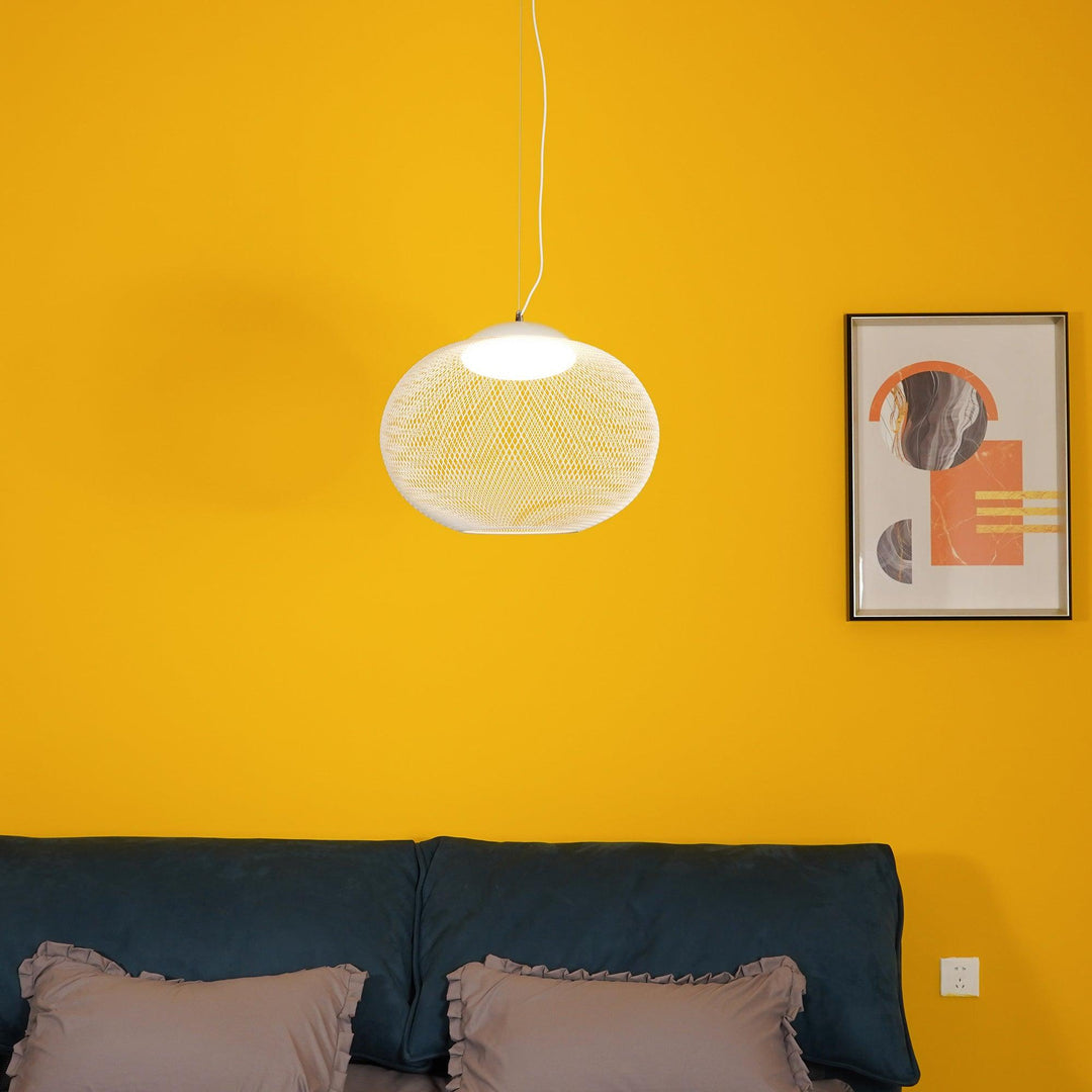 Minimalist Lattice-Designed Oval LED Pendant Light