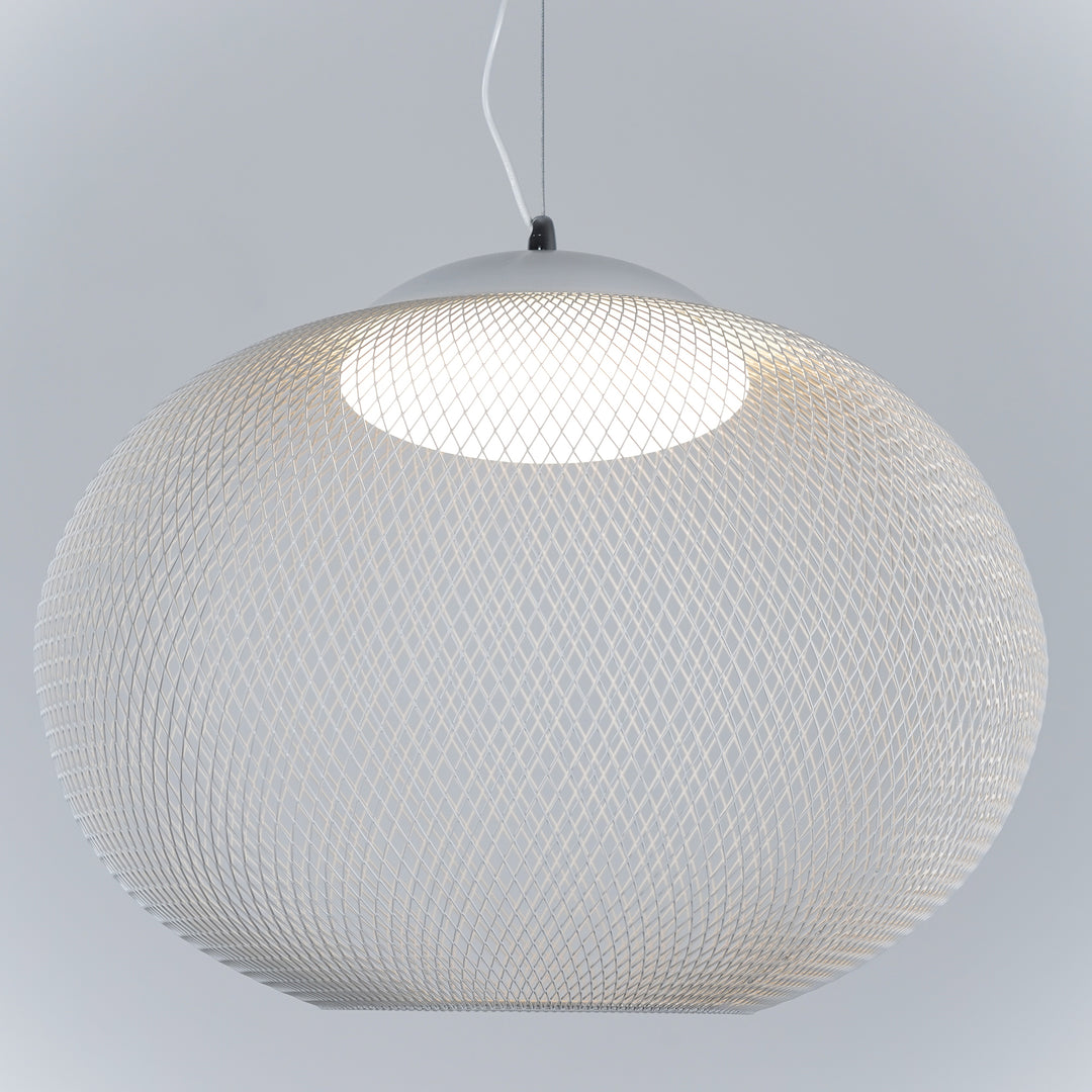 Minimalist Lattice-Designed Oval LED Pendant Light