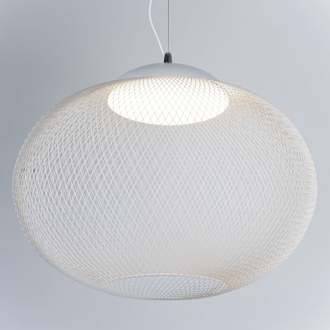 Minimalist Lattice-Designed Oval LED Pendant Light