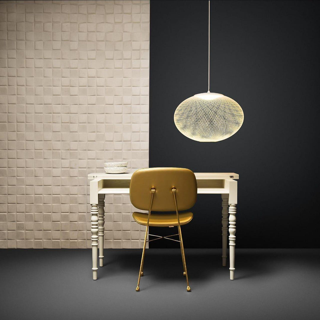 Minimalist Lattice-Designed Oval LED Pendant Light