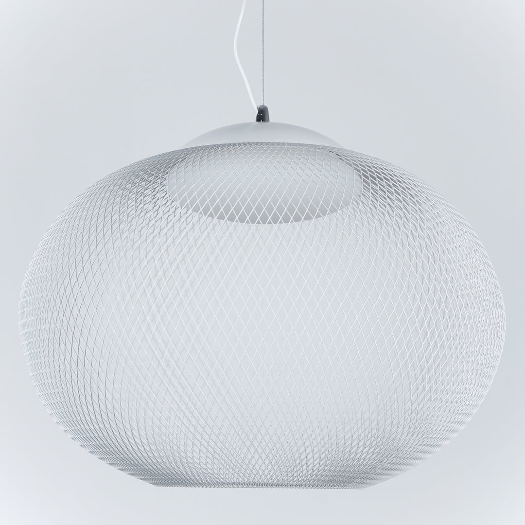 Minimalist Lattice-Designed Oval LED Pendant Light