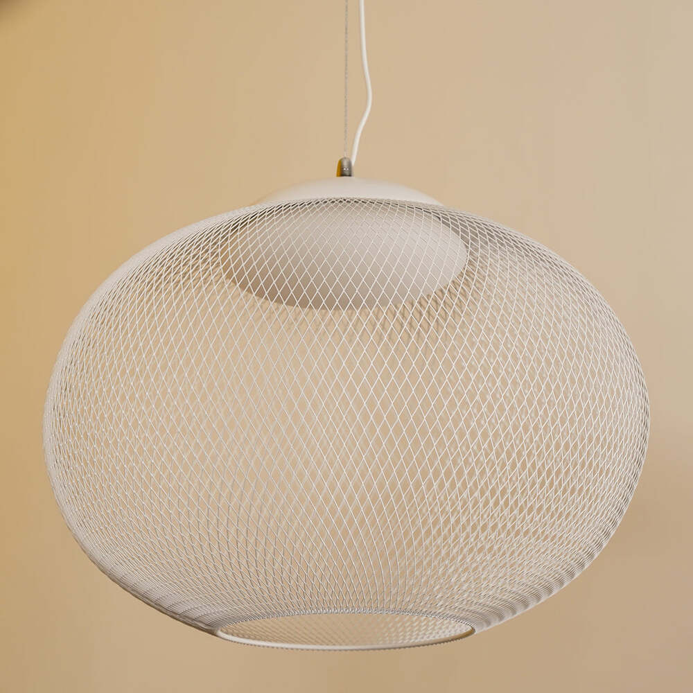 Minimalist Lattice-Designed Oval LED Pendant Light