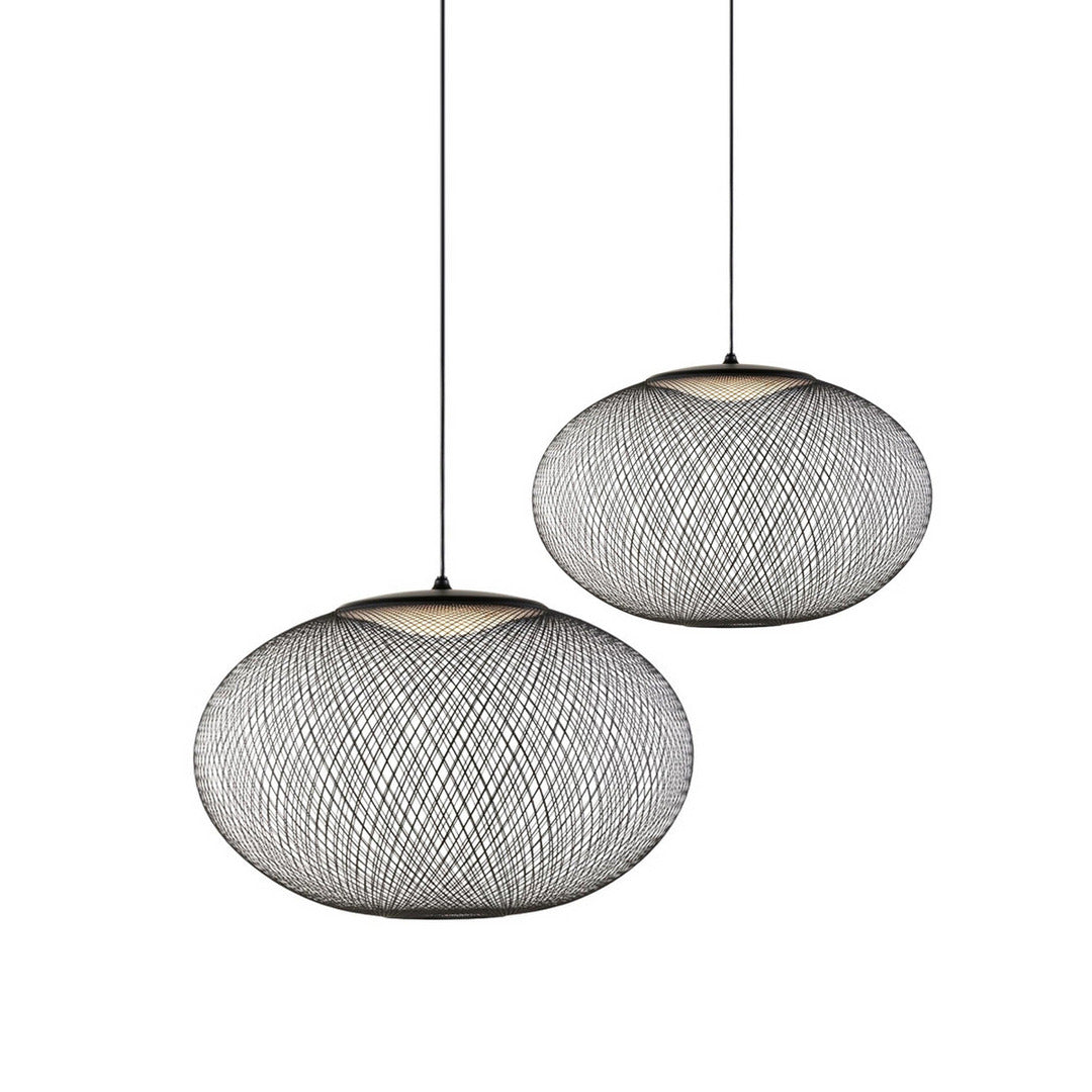 Minimalist Lattice-Designed Oval LED Pendant Light