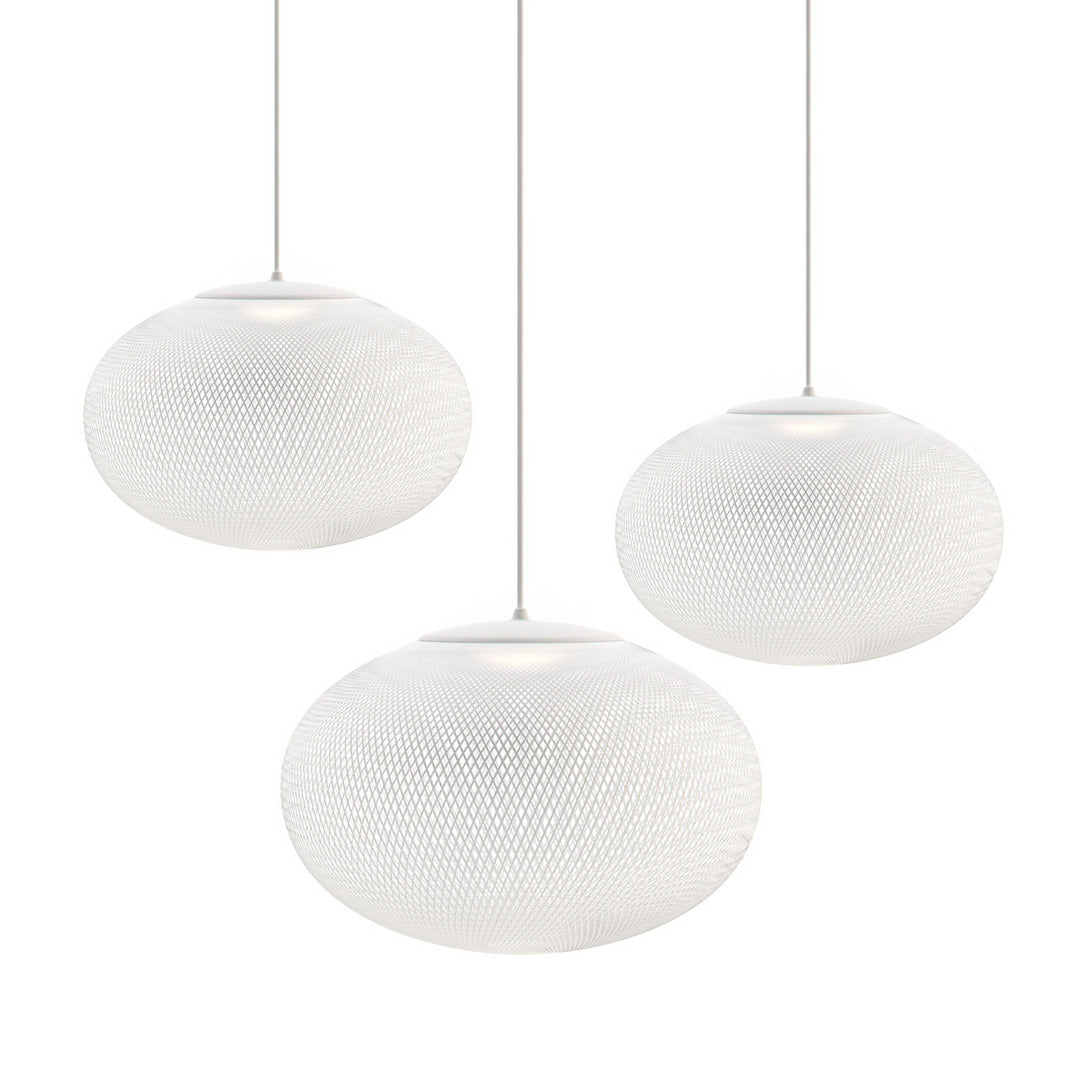Minimalist Lattice-Designed Oval LED Pendant Light