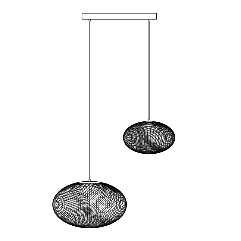 Minimalist Lattice-Designed Oval LED Pendant Light