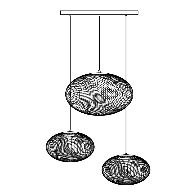 Minimalist Lattice-Designed Oval LED Pendant Light