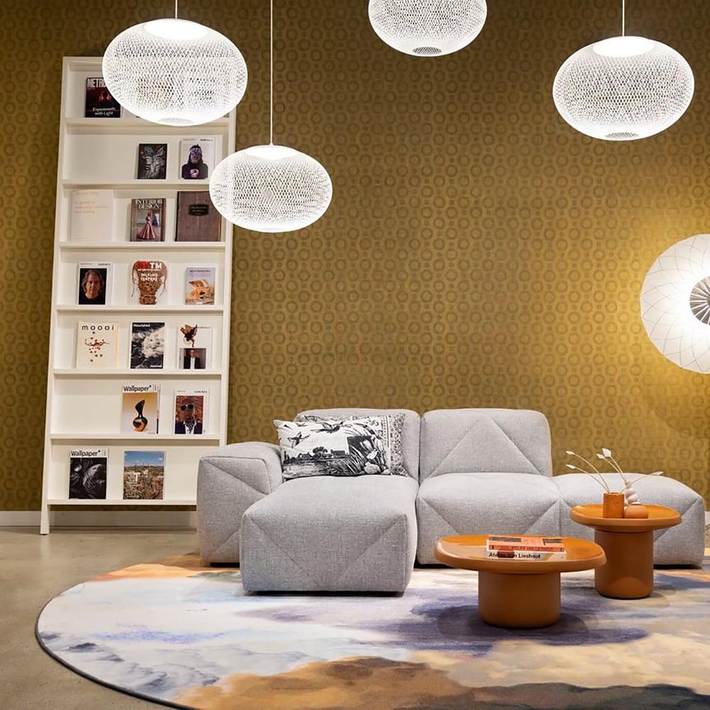 Minimalist Lattice-Designed Oval LED Pendant Light