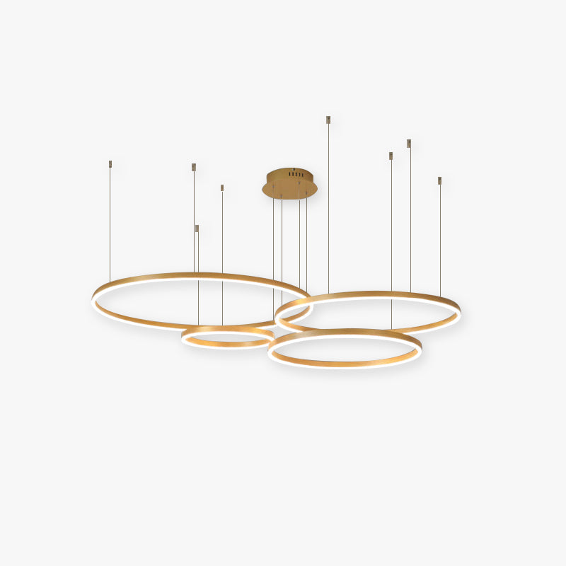 Minimalist Tiered Multi-Ringed LED Chandelier