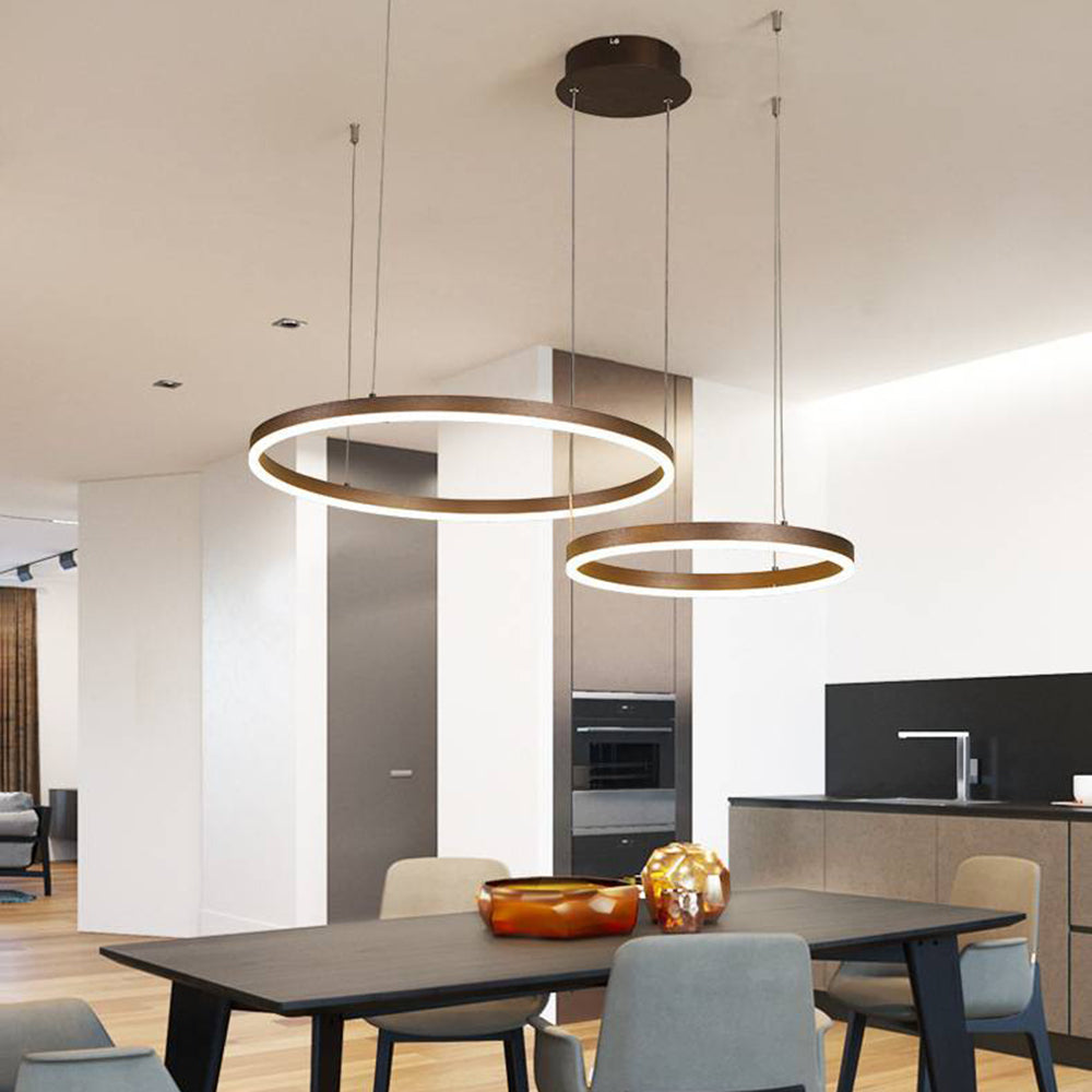 Minimalist Tiered Multi-Ringed LED Chandelier