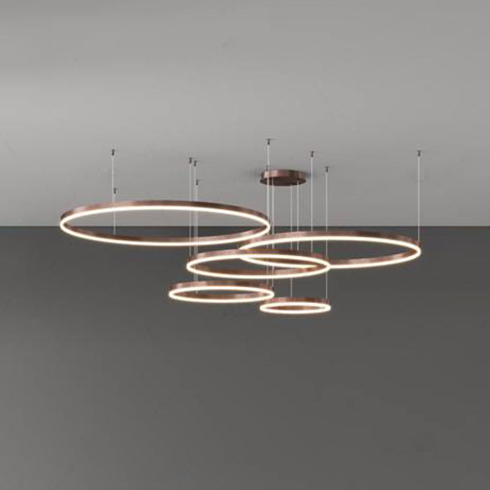 Minimalist Tiered Multi-Ringed LED Chandelier
