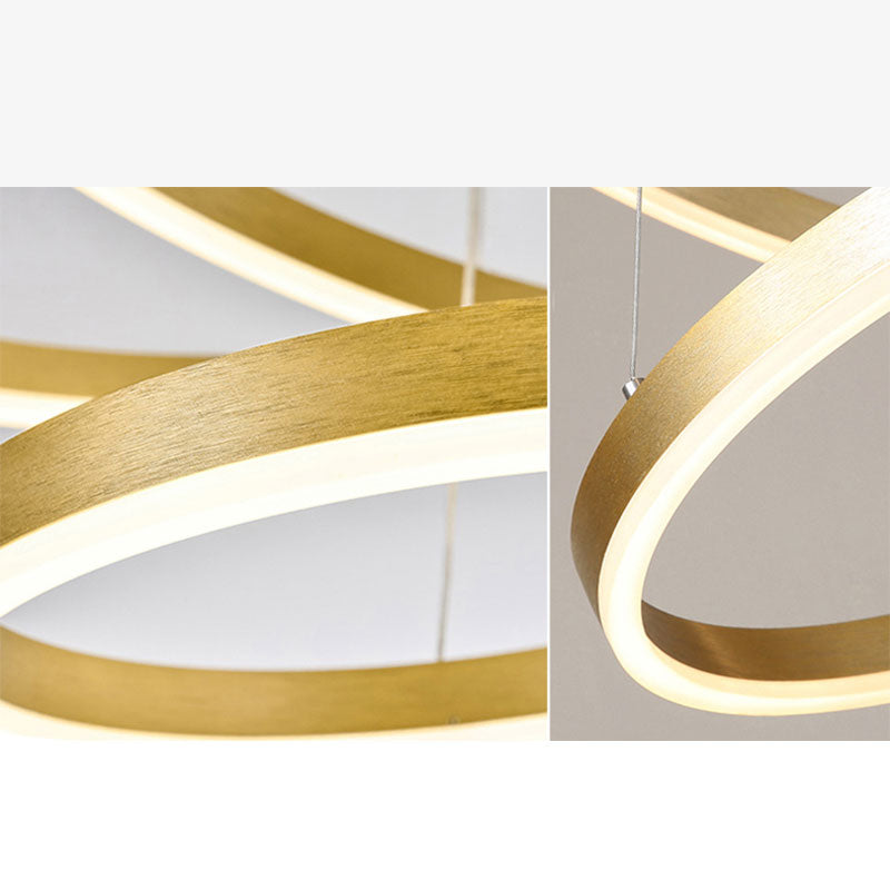Minimalist Tiered Multi-Ringed LED Chandelier