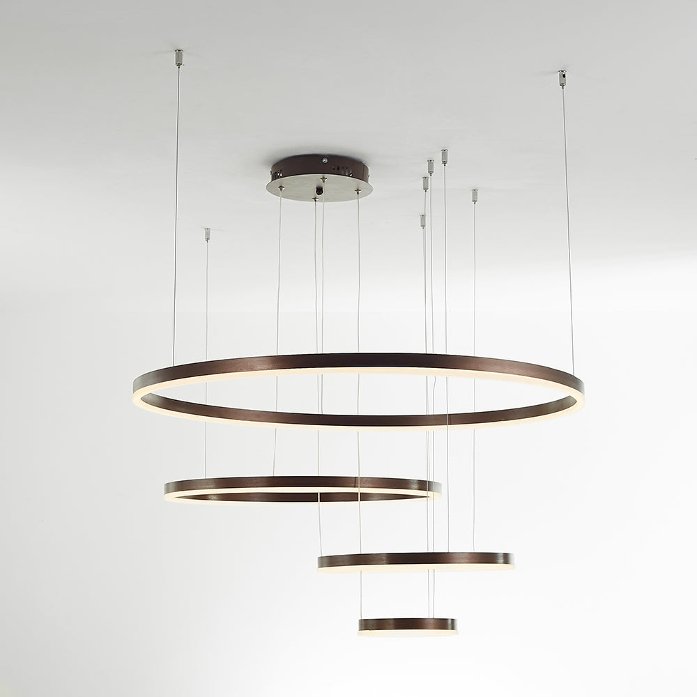 Minimalist Tiered Multi-Ringed LED Chandelier