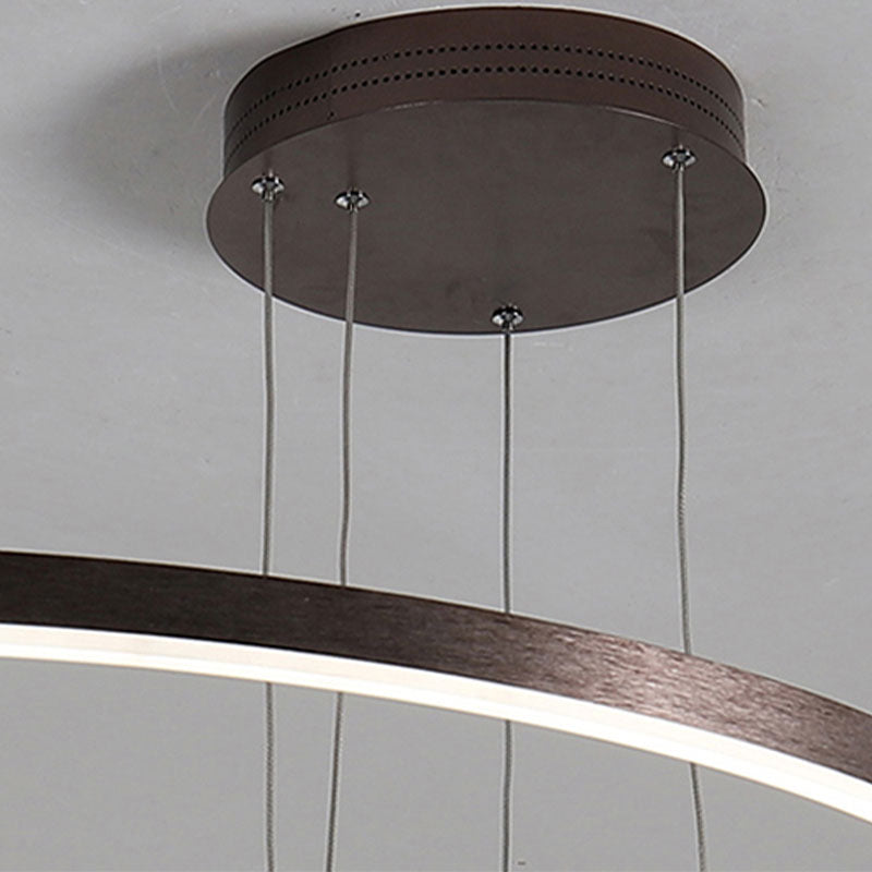 Minimalist Tiered Multi-Ringed LED Chandelier