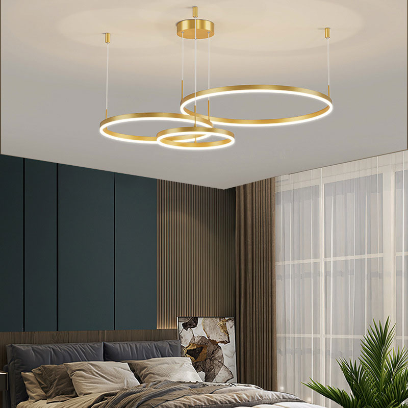 Minimalist Tiered Multi-Ringed LED Chandelier