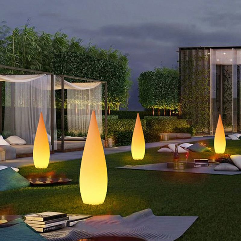 Modern White Waterdrop Outdoor Path Light