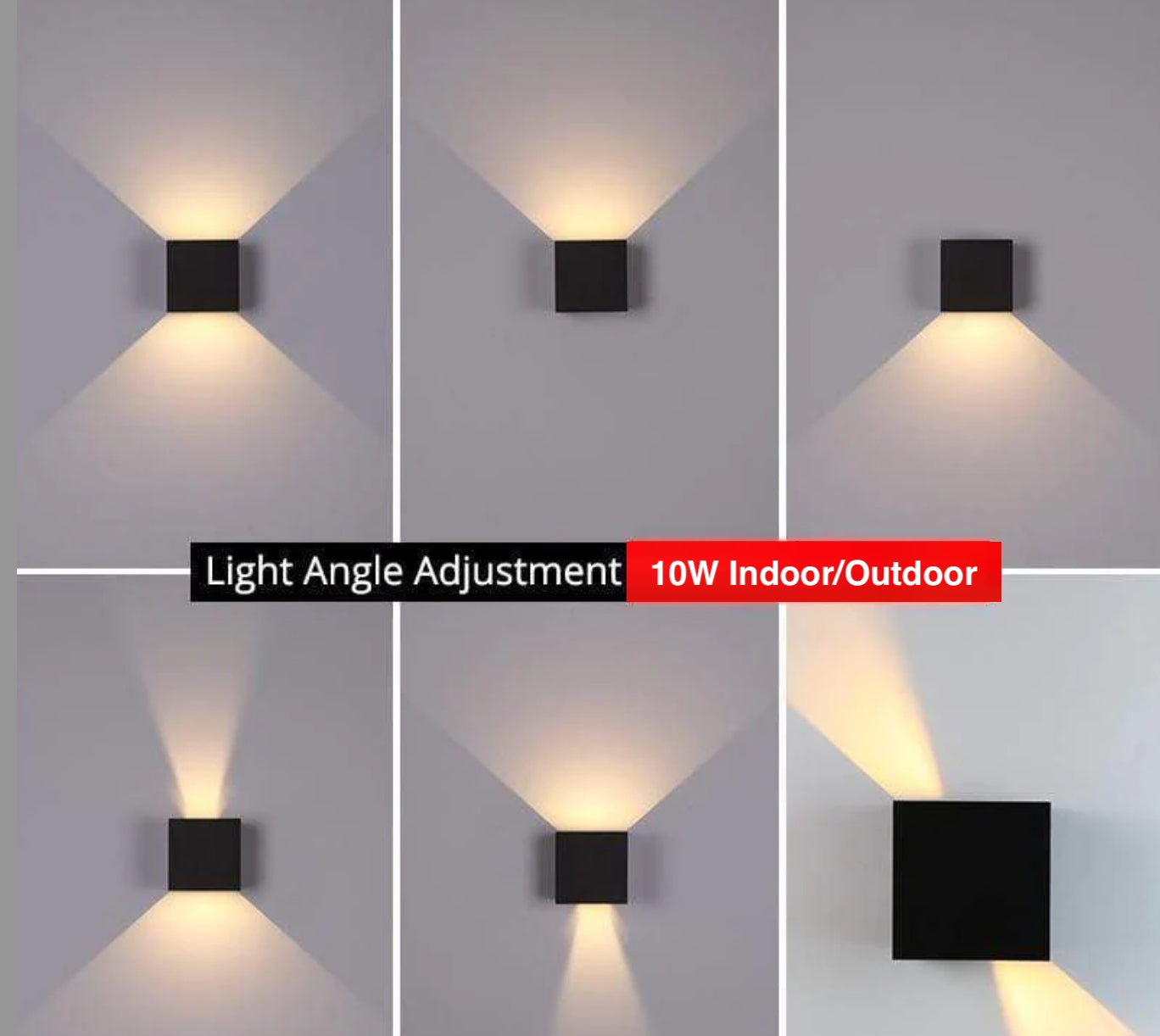 Modern Adjustable Square Outdoor Wall Lamp – LED Waterproof Lighting