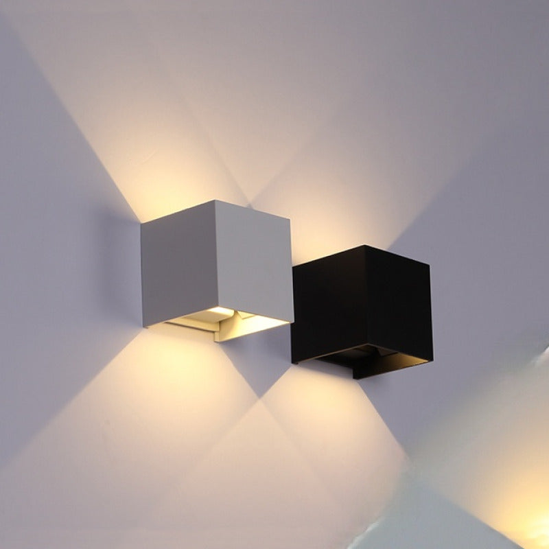 Modern Adjustable Square Outdoor Wall Lamp – LED Waterproof Lighting