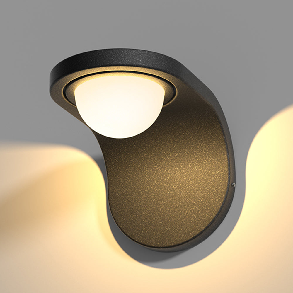 Modern Arc Solar or Hardwired Outdoor Wall Lamp with Waterproof Design