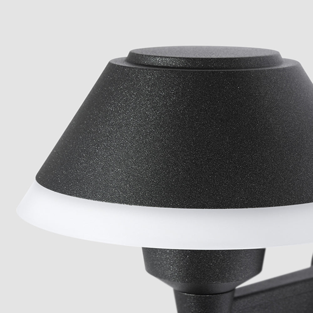 Modern Bowl-Shaped Metal Outdoor Wall Lamp with Soft LED Light