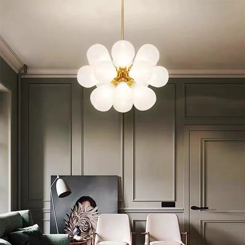 Modern Chandelier with Glass Bubble Shades